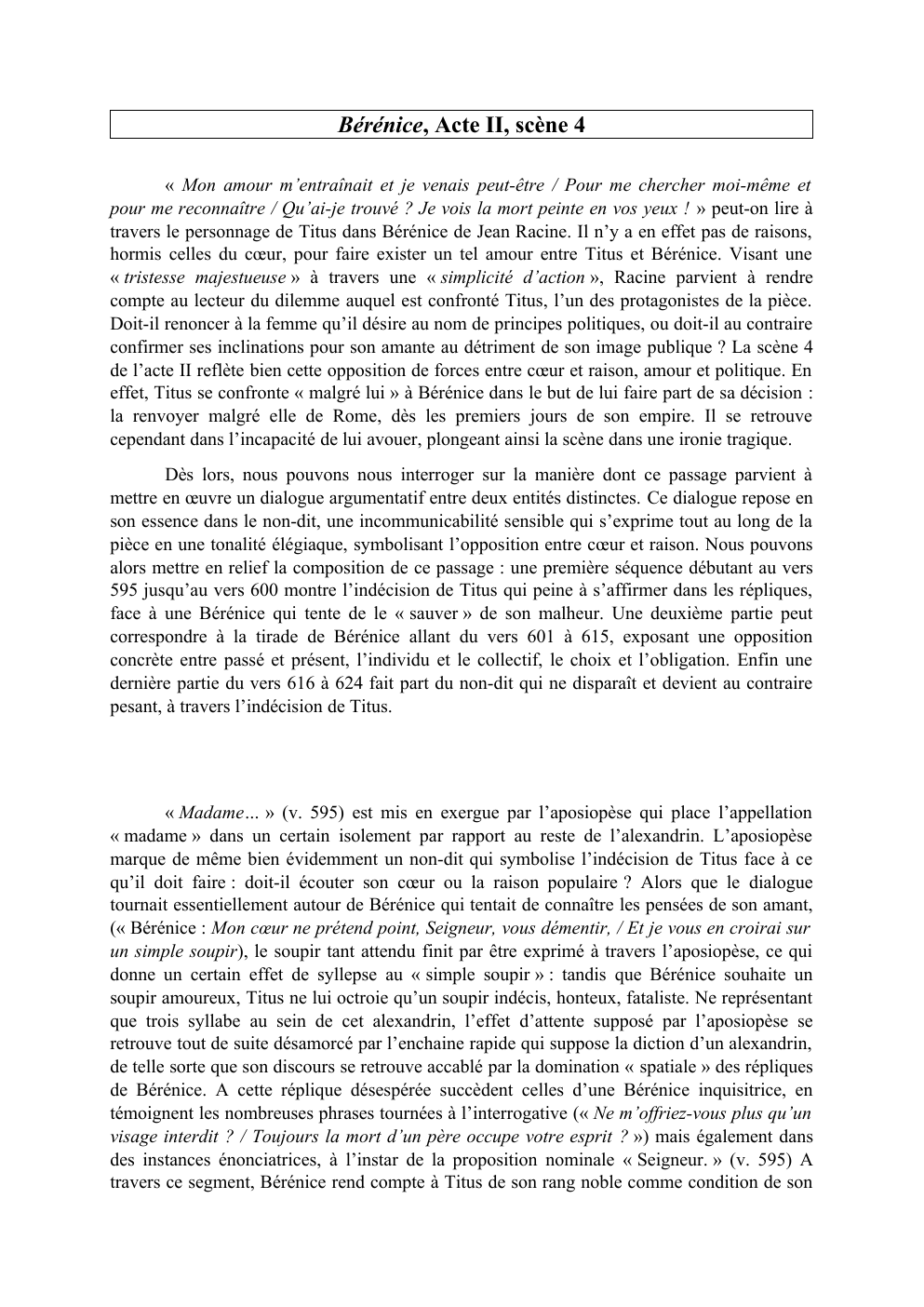 Prévisualisation du document Bérénice - Acte II, scène 4