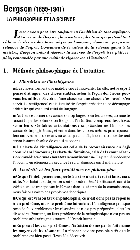 Prévisualisation du document Bergson (1859-1941 ): LA PHILOSOPHIE ET LA SCIENCE