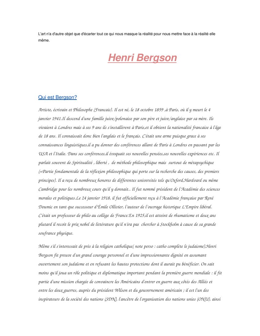 Prévisualisation du document Bergson
