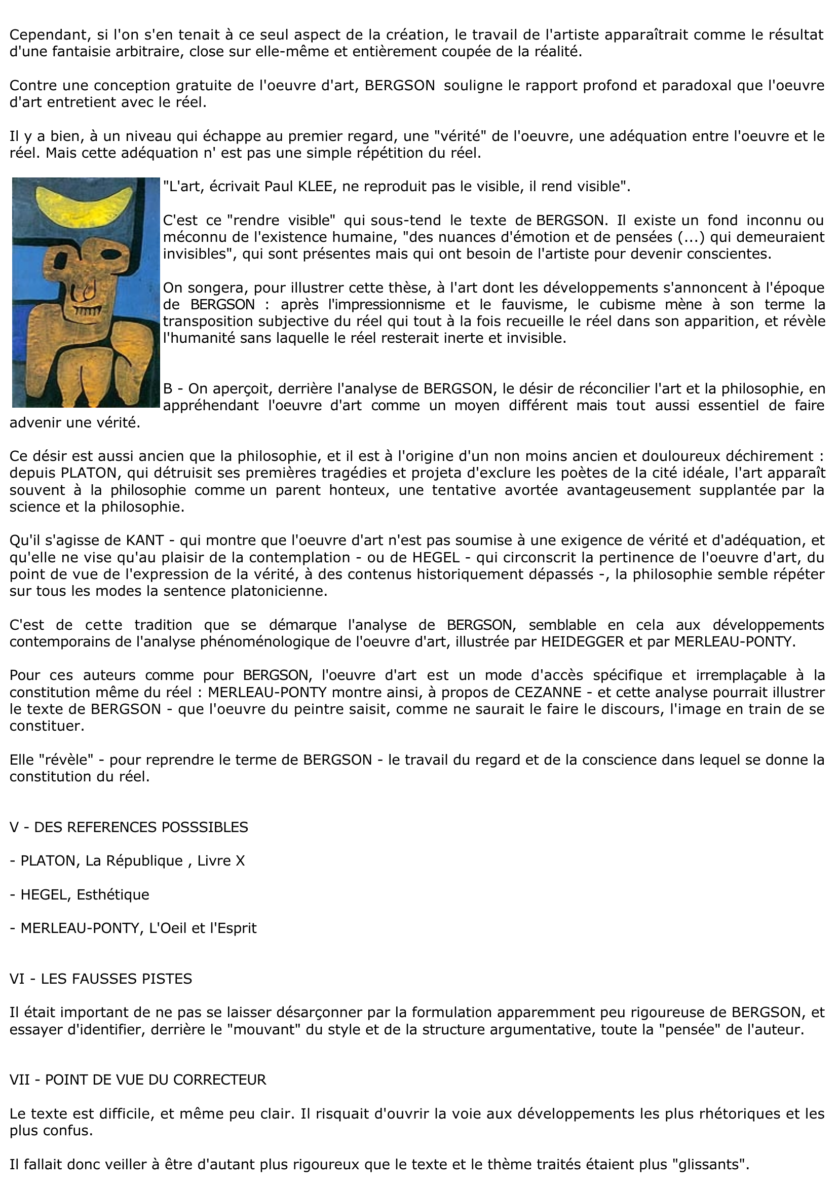 Prévisualisation du document Bergson et l'art