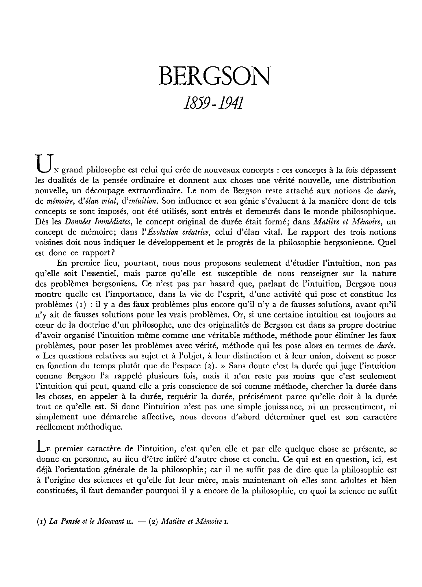 Prévisualisation du document Bergson, Henri