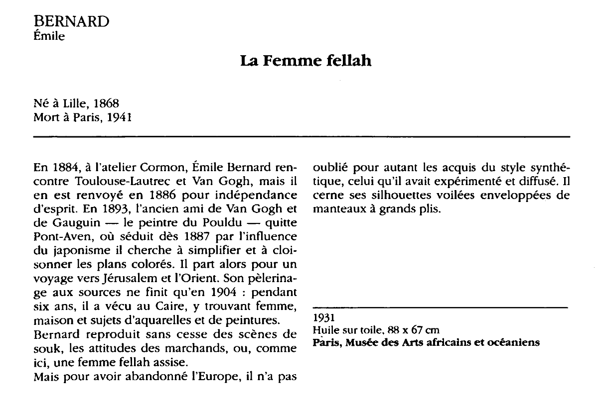 Prévisualisation du document BERNARD Émile : La Femme fellah