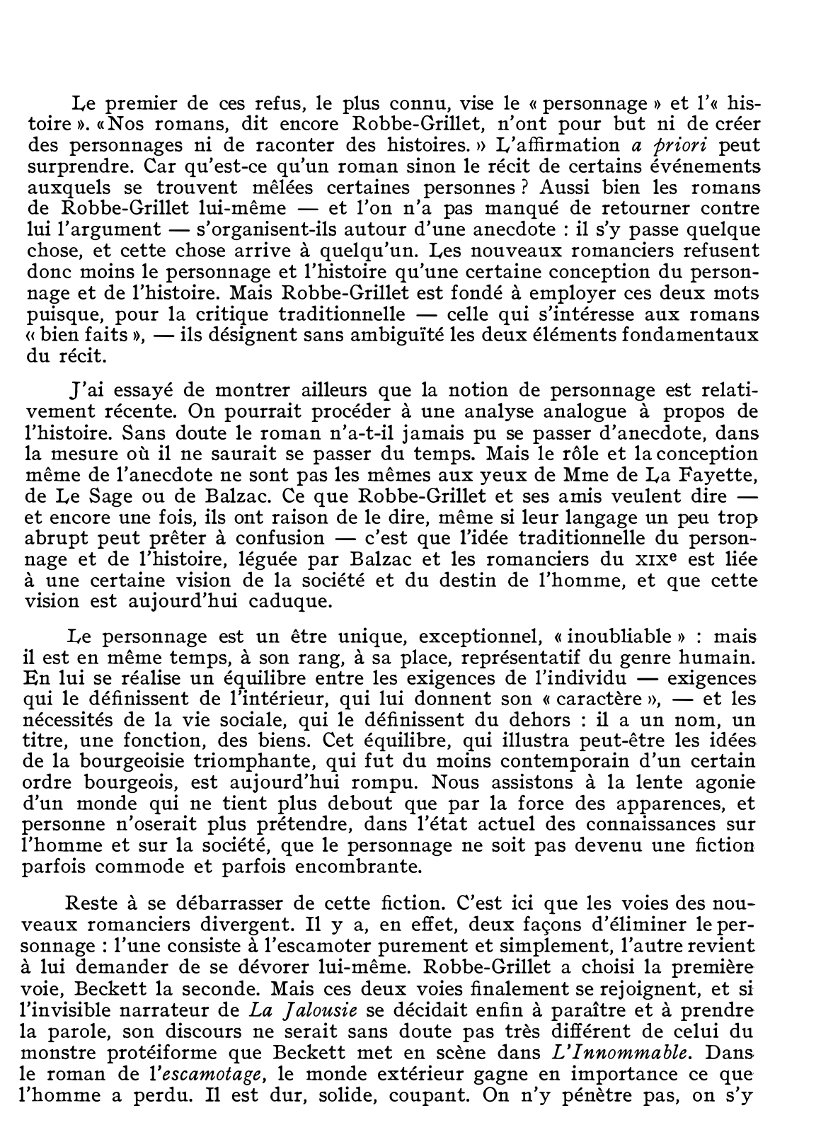 Prévisualisation du document Bernard PINGAUD (né en 1923)  Le nouveau roman,  école du refus