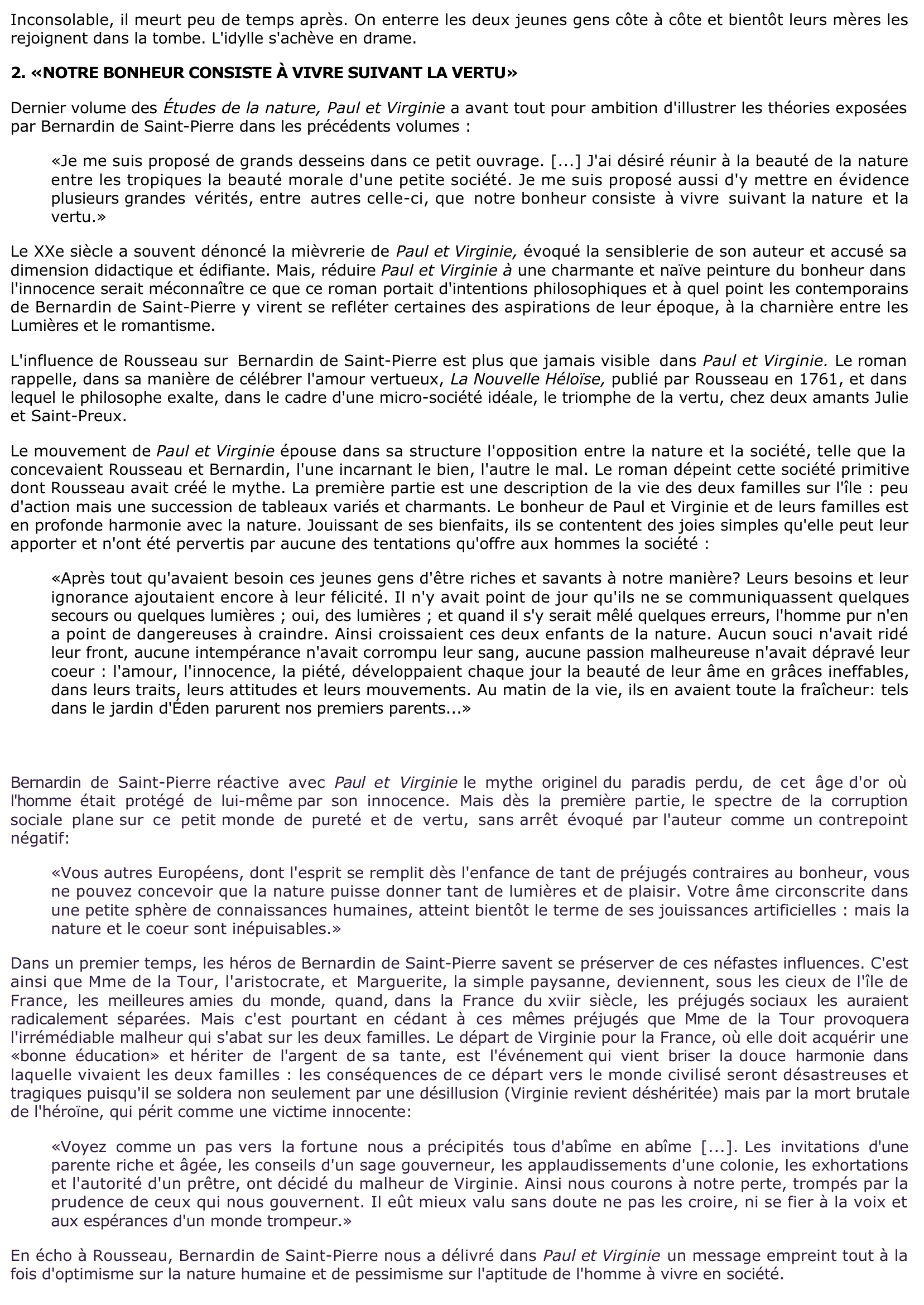 Prévisualisation du document BERNARDIN DE SAINT-PIERRE: PAUL ET VIRGINIE (Analyse)