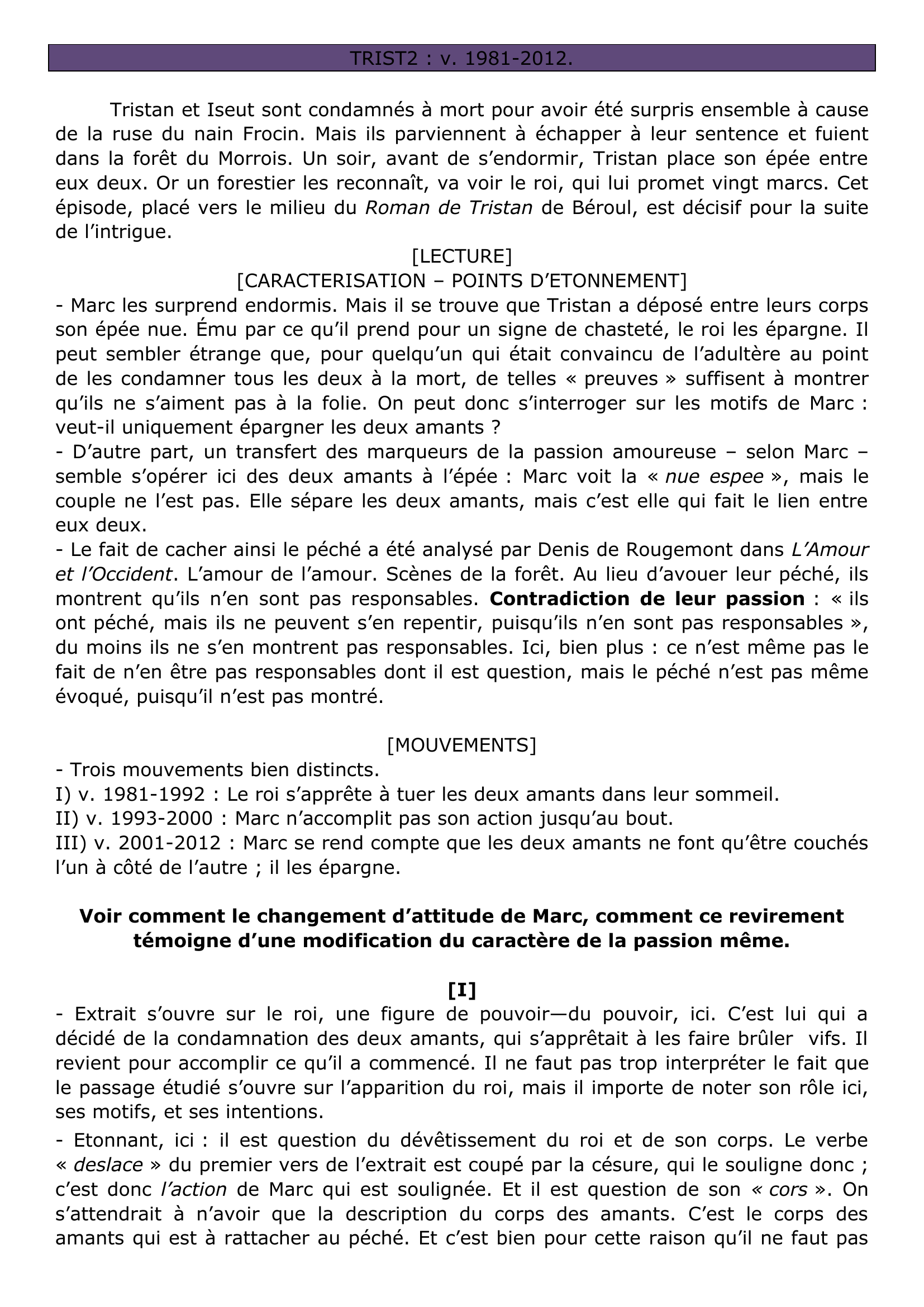 Prévisualisation du document Béroul Tristan et Iseut v 1981-2012
