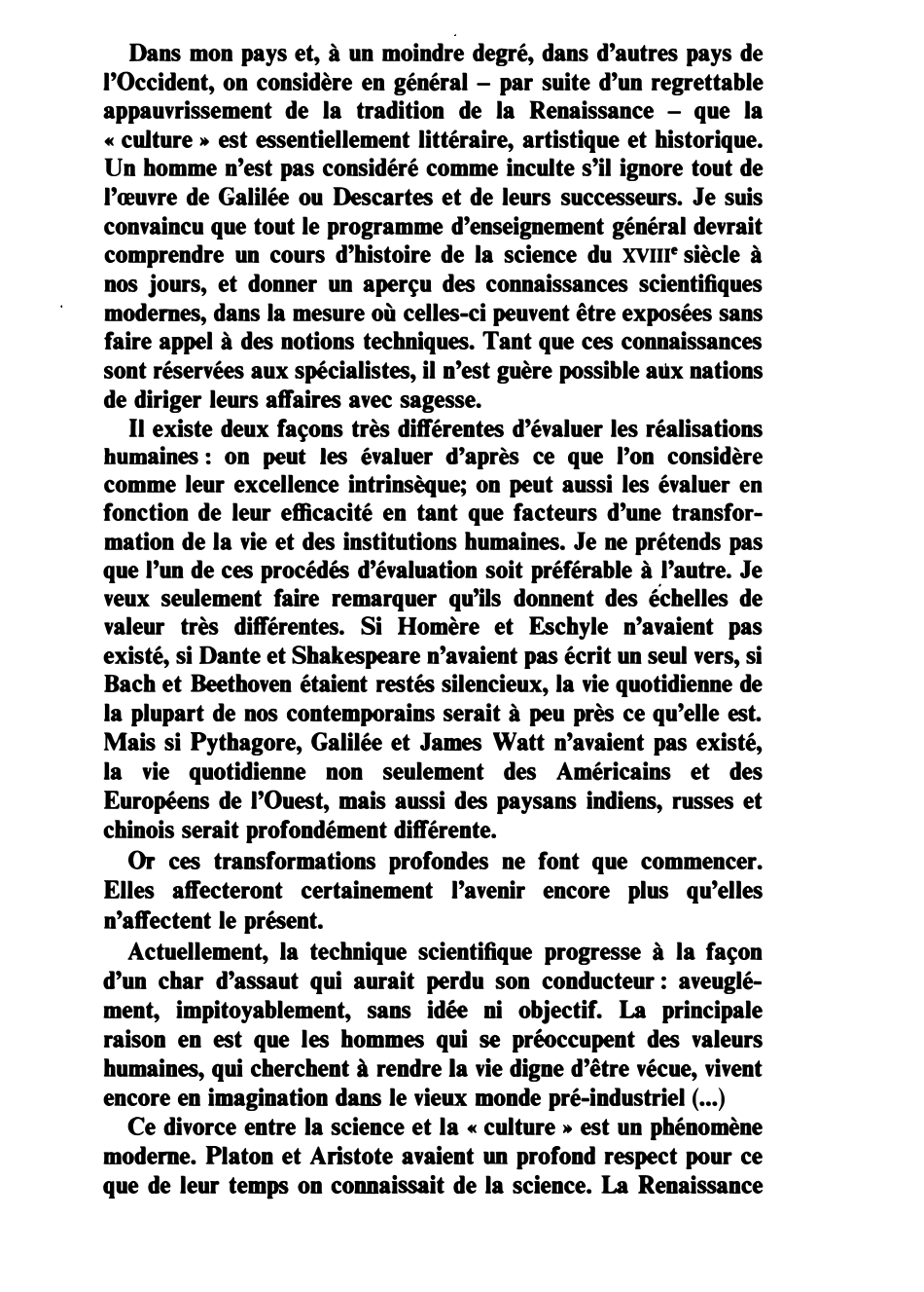 Prévisualisation du document Bertrand RUSSEL, allocution prononcée à la Maison de l’U.N.E.S.C.O. en janvier 1958. Commentaire