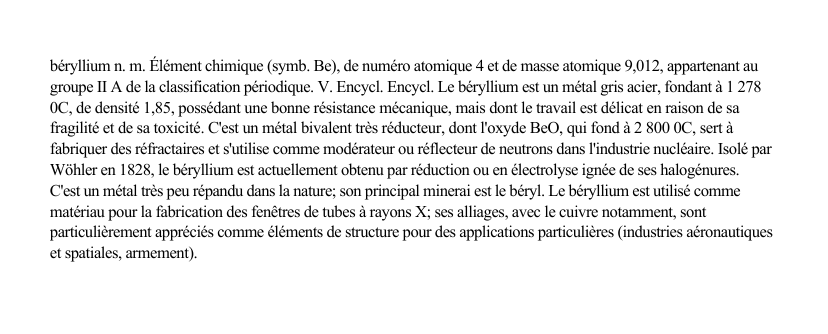Prévisualisation du document béryllium n.