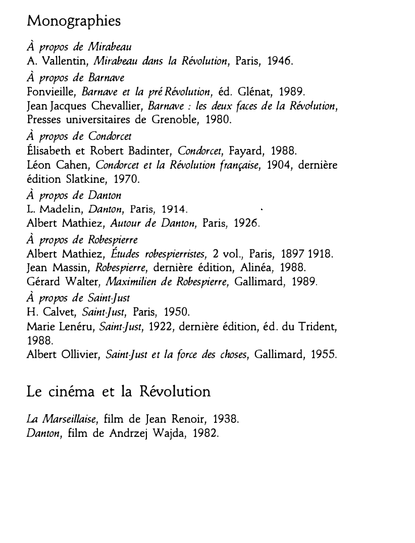 Prévisualisation du document Bibliographie-filmographie sur la Révolution française