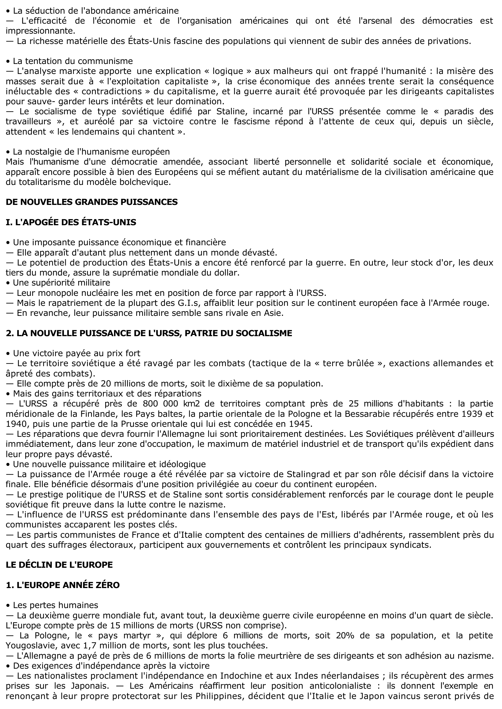 Prévisualisation du document Bilan de la seconde guerre mondiale: La mise en place d'un nouvel ordre mondial ?