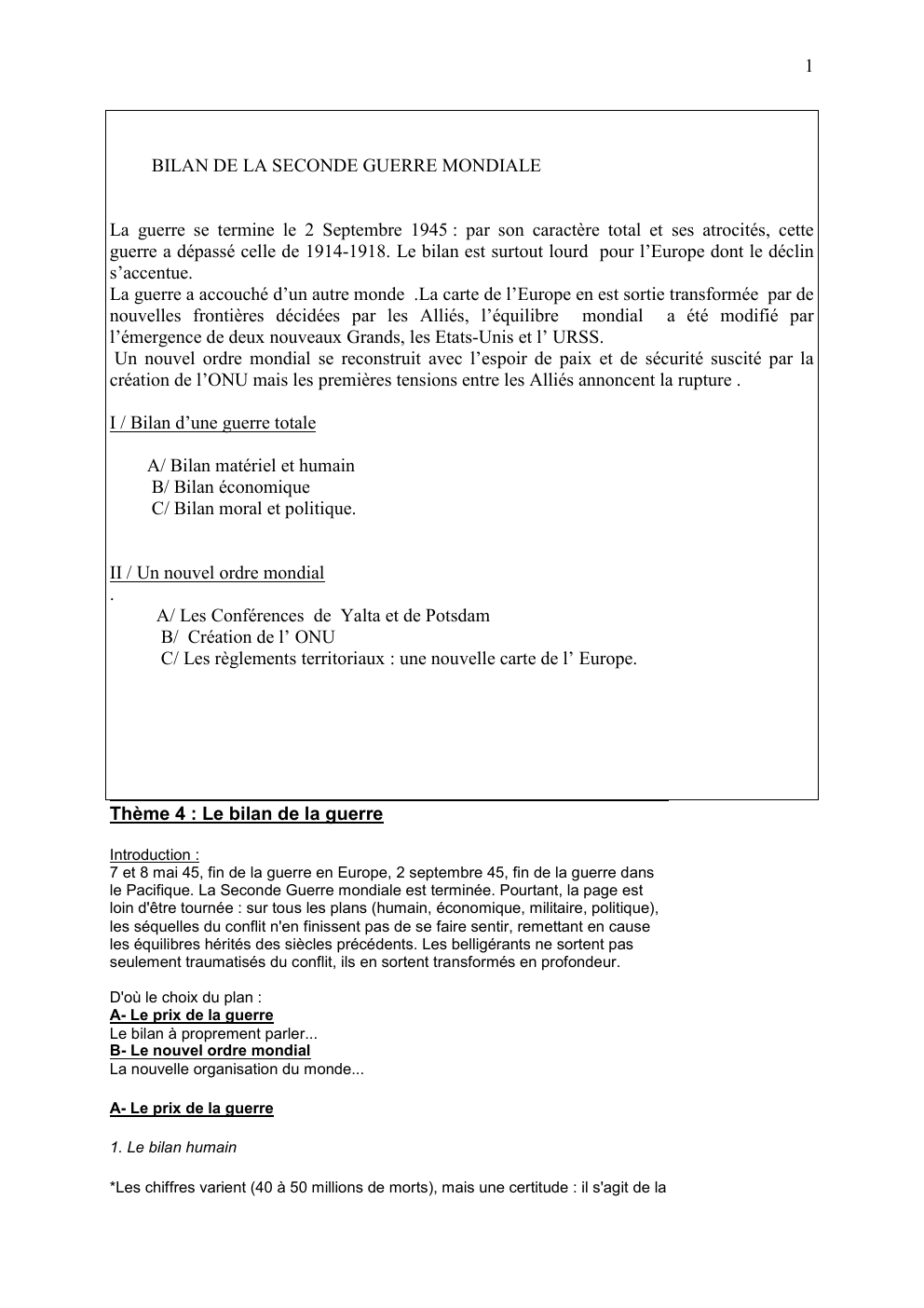 Prévisualisation du document BILAN DE LA SECONDE GUERRE MONDIALE (révisions)