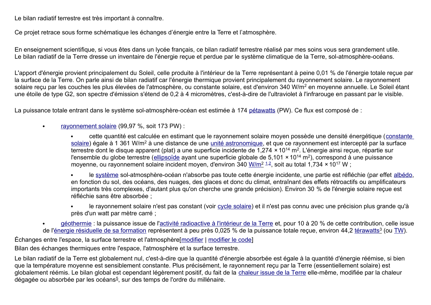 Prévisualisation du document Bilan radiatif terrestre