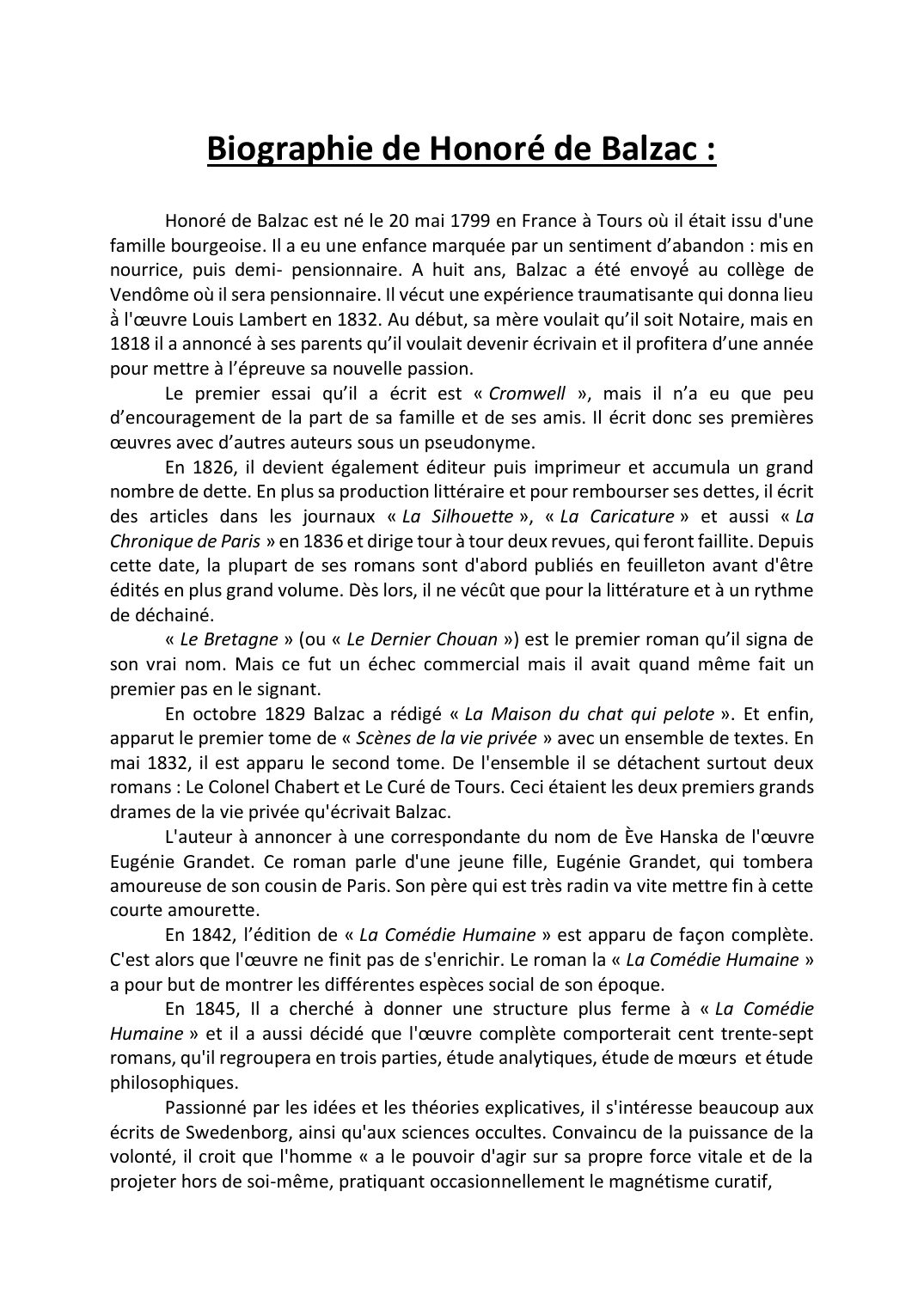 Prévisualisation du document Biographie Balzac - de Renaud