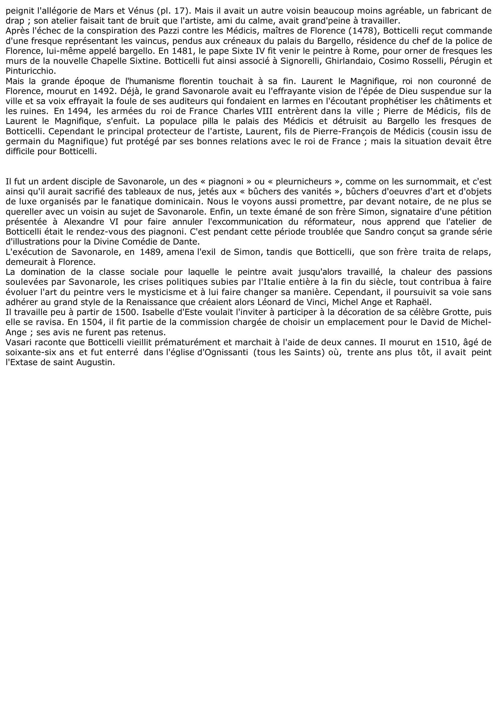 Prévisualisation du document BIOGRAPHIE de  Botticelli