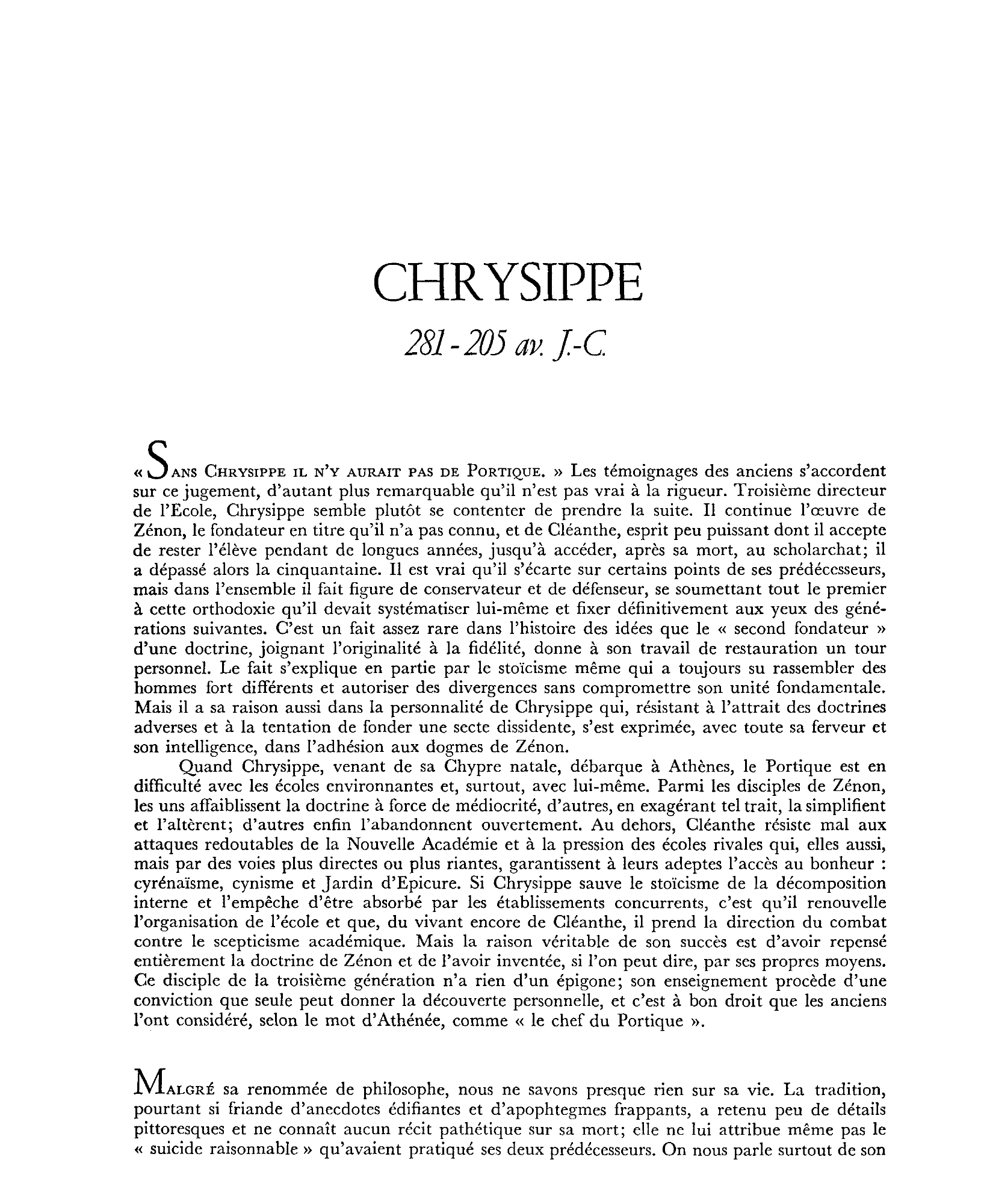 Prévisualisation du document Biographie de CHRYSIPPE.