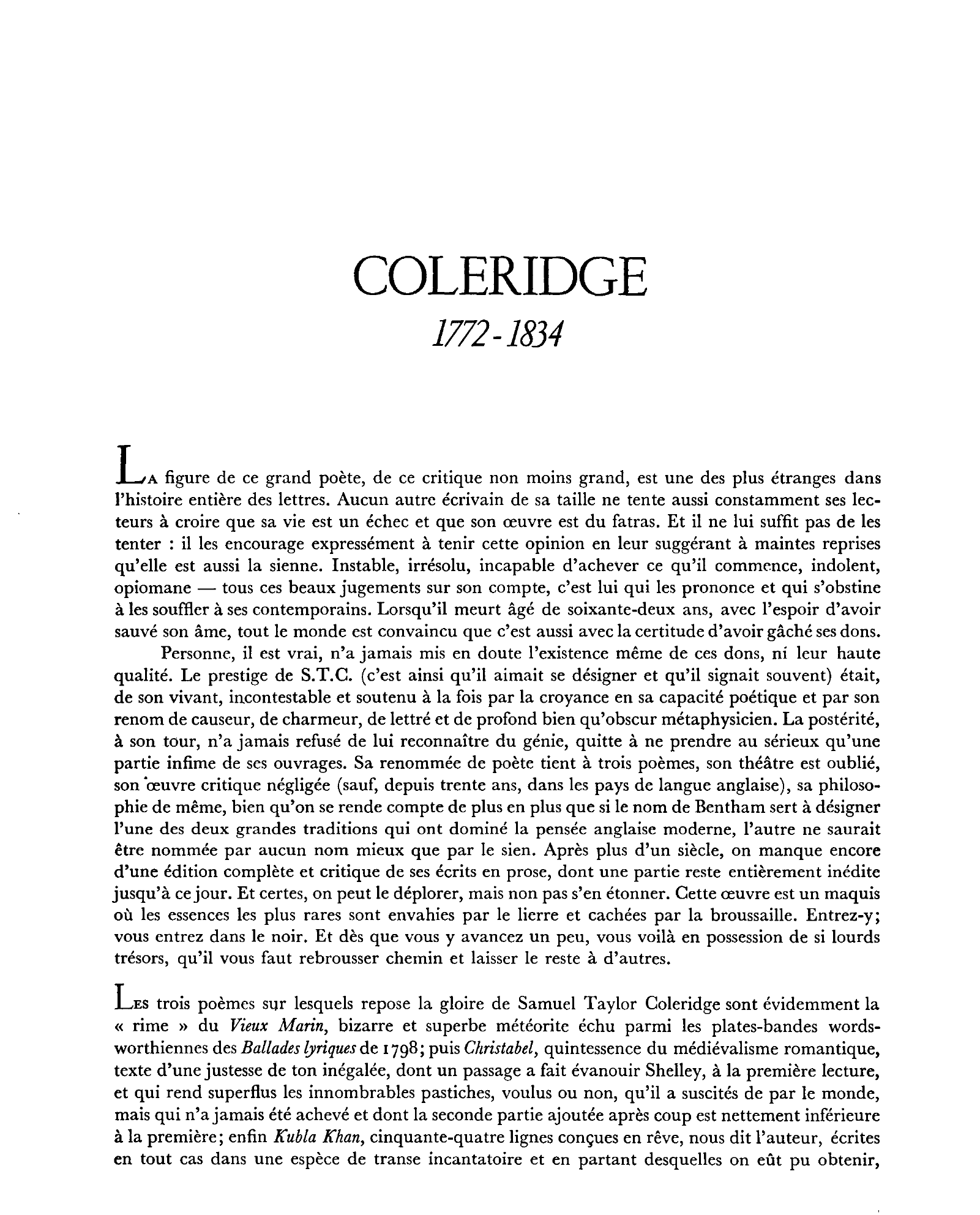 Prévisualisation du document Biographie de COLERIDGE (Samuel-Taylor).