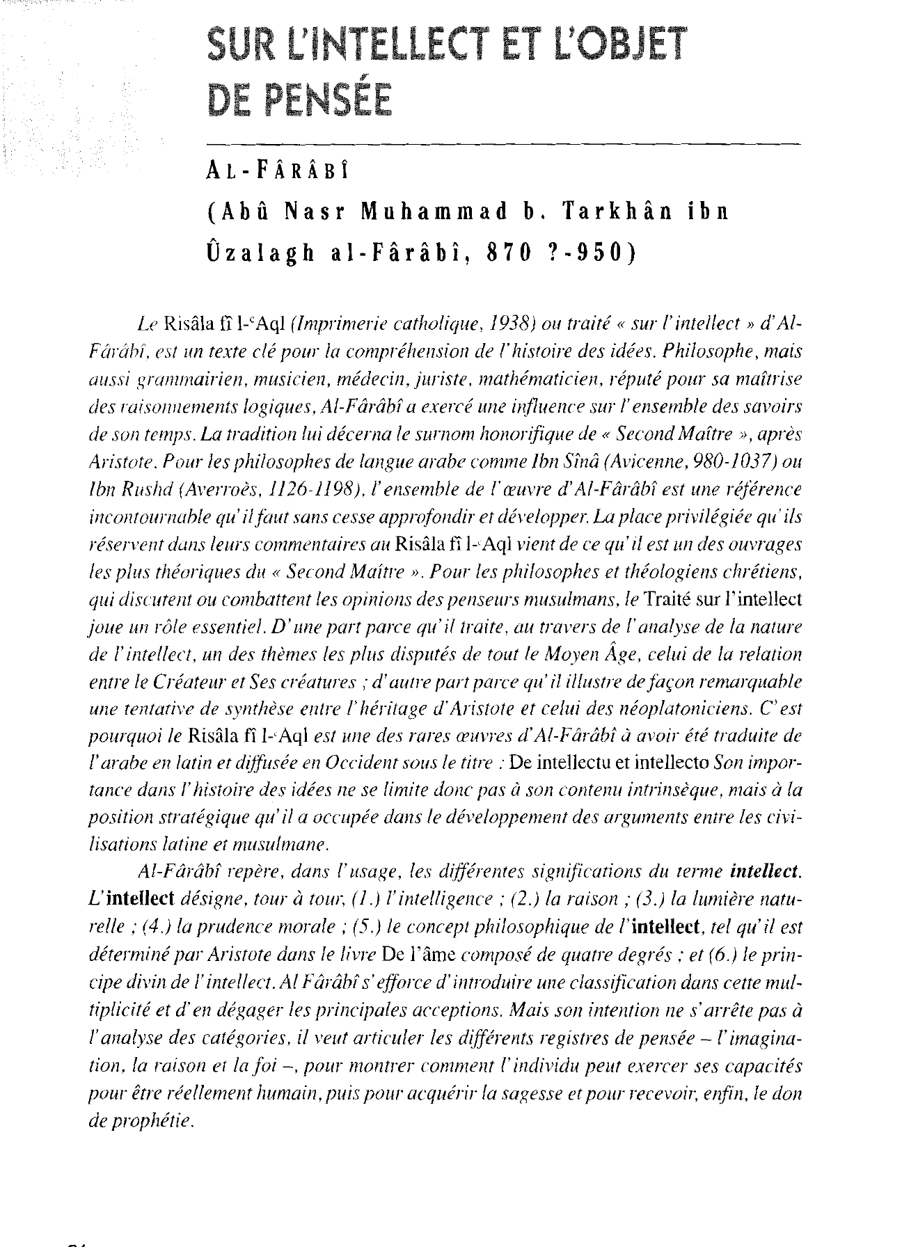 Prévisualisation du document Biographie de FARABI (Abou Al).