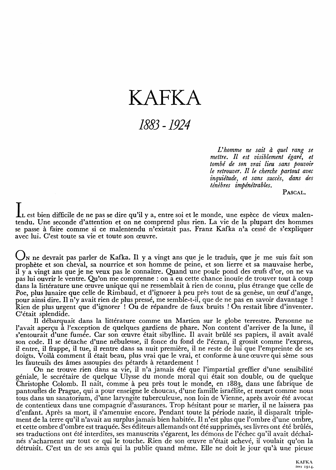 Prévisualisation du document Biographie de Franz Kafka
