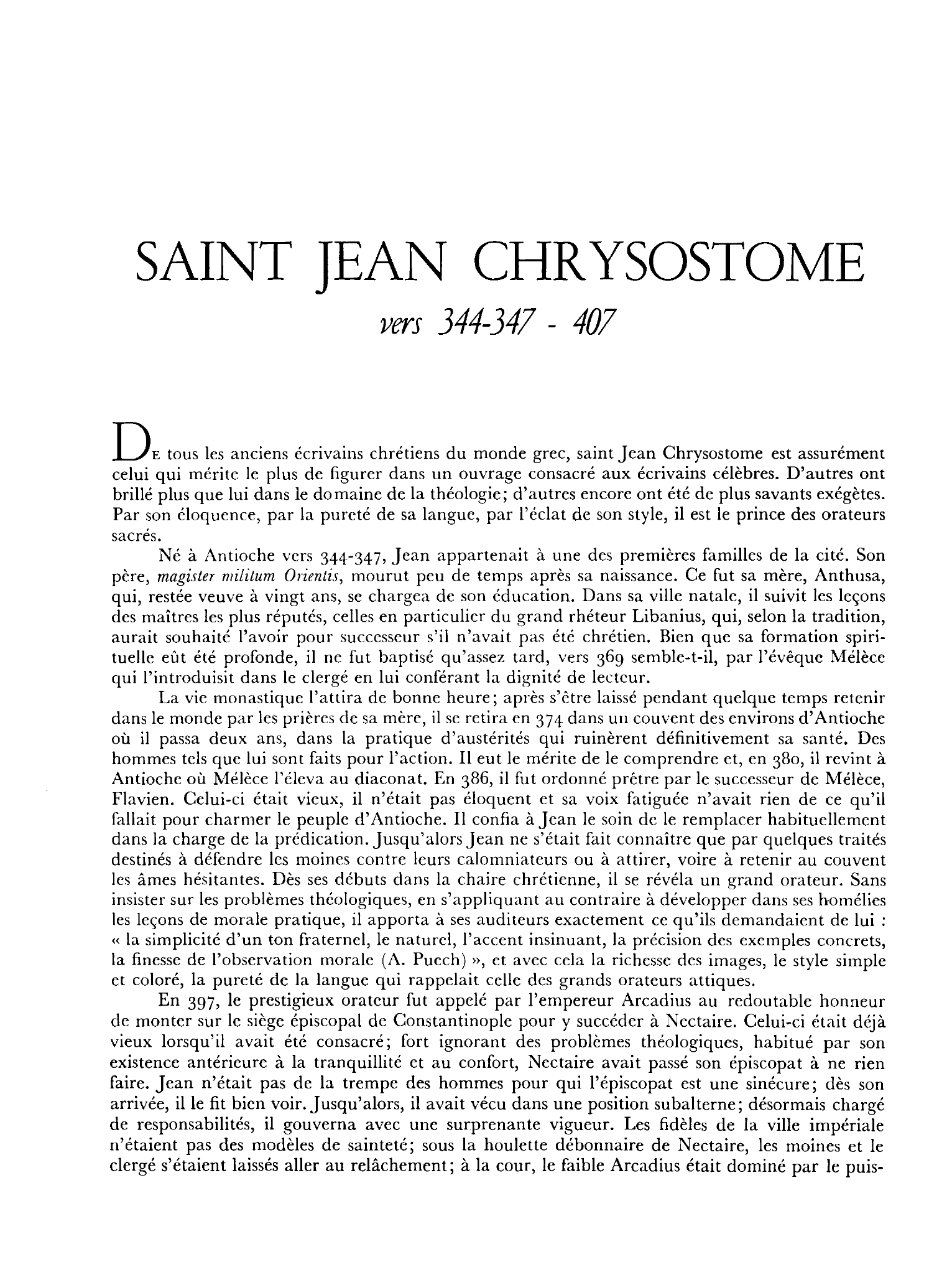 Prévisualisation du document 	Biographie de JEAN CHRYSOSTOME (saint).	