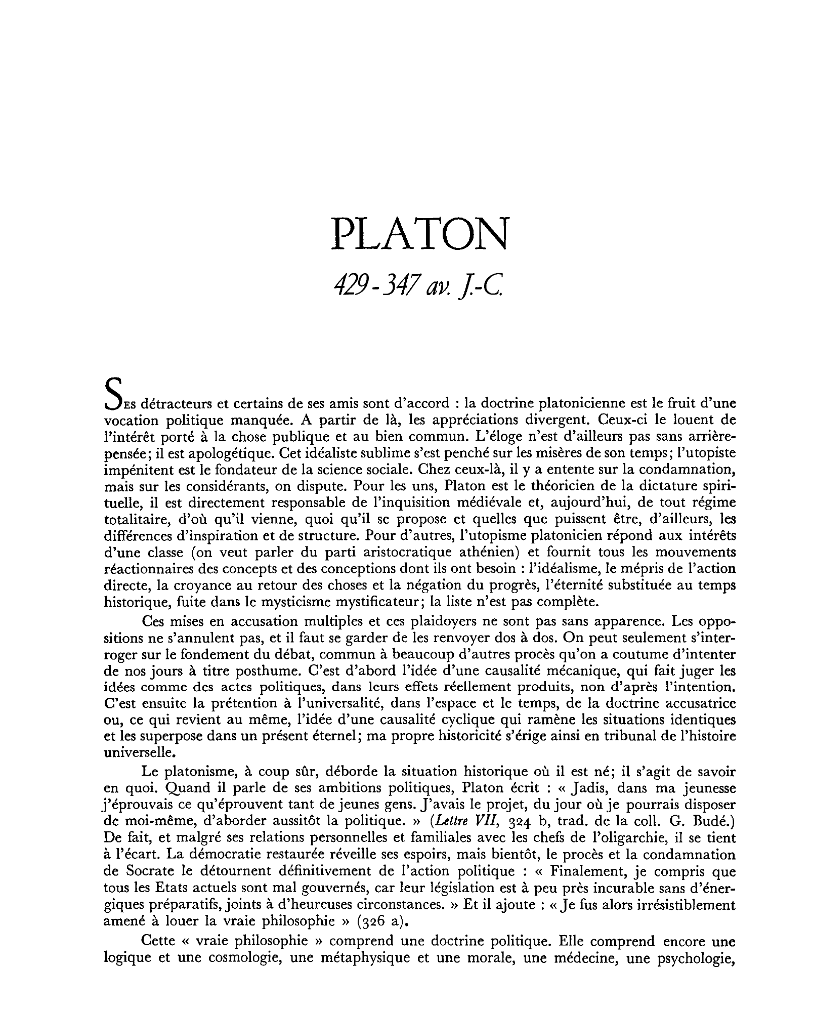 Prévisualisation du document Biographie de PLATON.