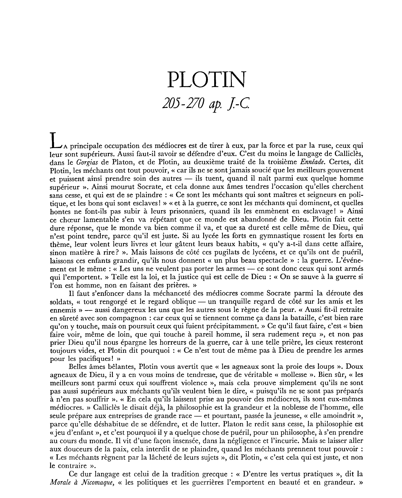 Prévisualisation du document Biographie de PLOTIN.