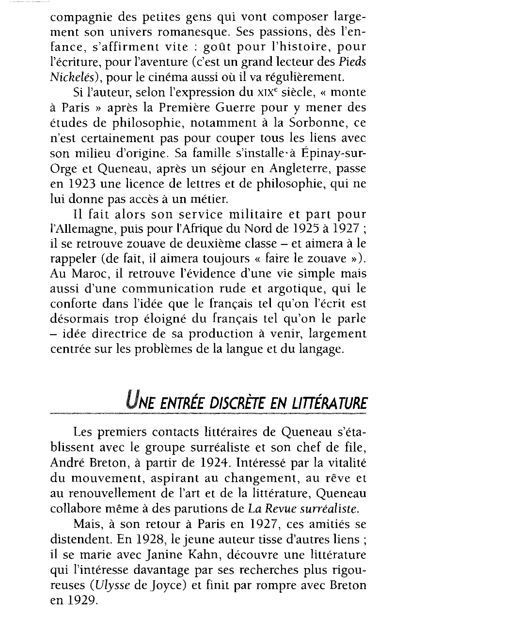 Prévisualisation du document Biographie de Queneau