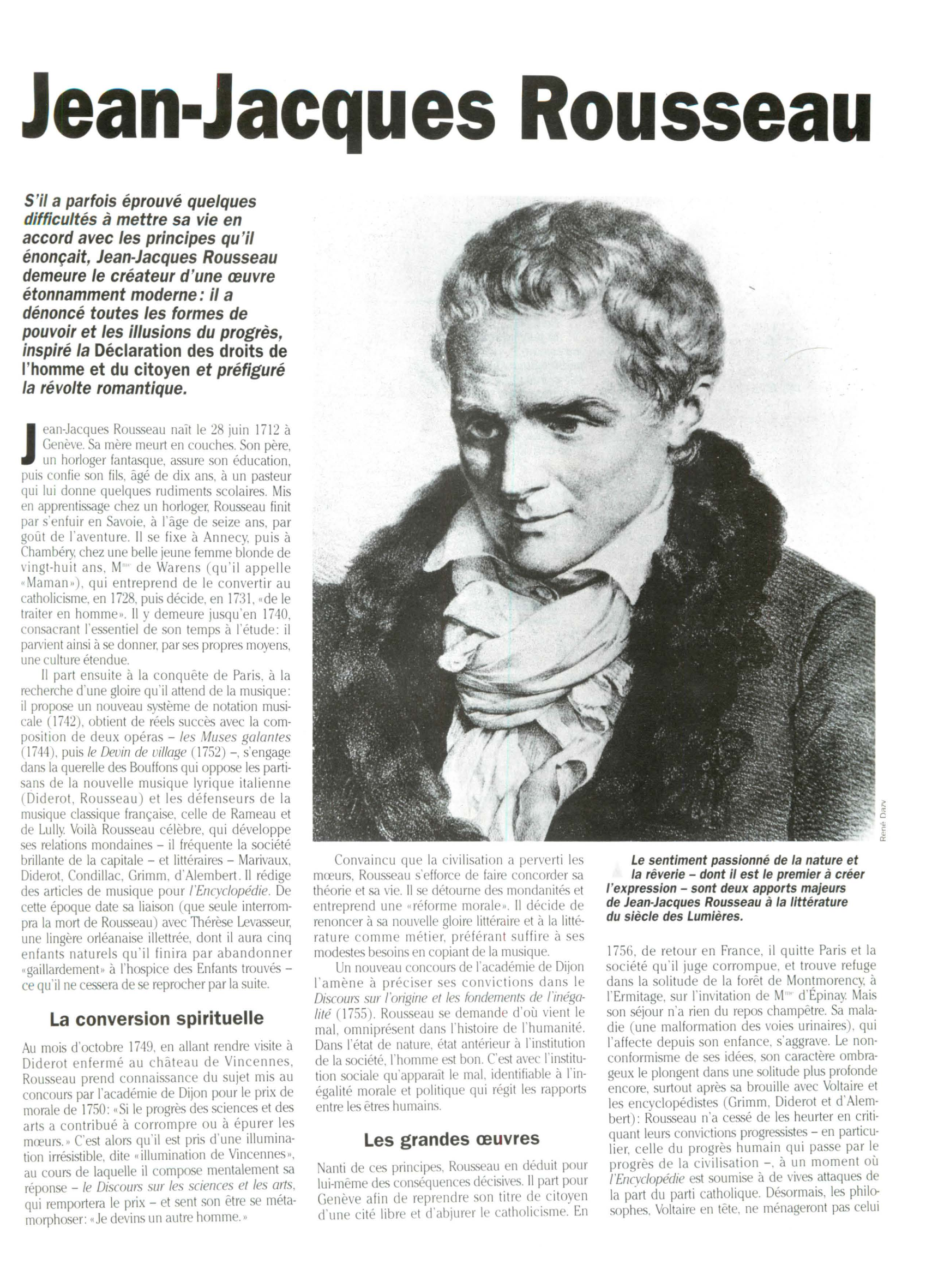 Prévisualisation du document Biographie de ROUSSEAU (Jean-Jacques).