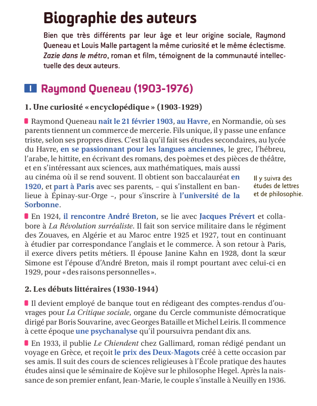 Prévisualisation du document Biographie des auteurs
Bien que très différents par leur âge et leur origine sociale, Raymond
Queneau et Louis Malle partagent...