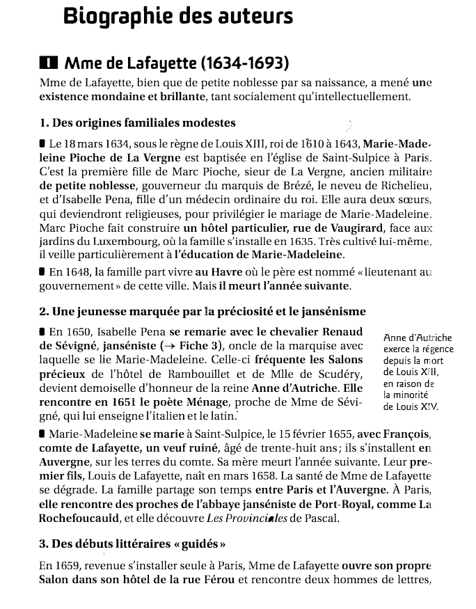 Prévisualisation du document Biographie des auteurs: Mme de Lafayette (1634-1693) -  Bertrand Tavernier (né en 1941)