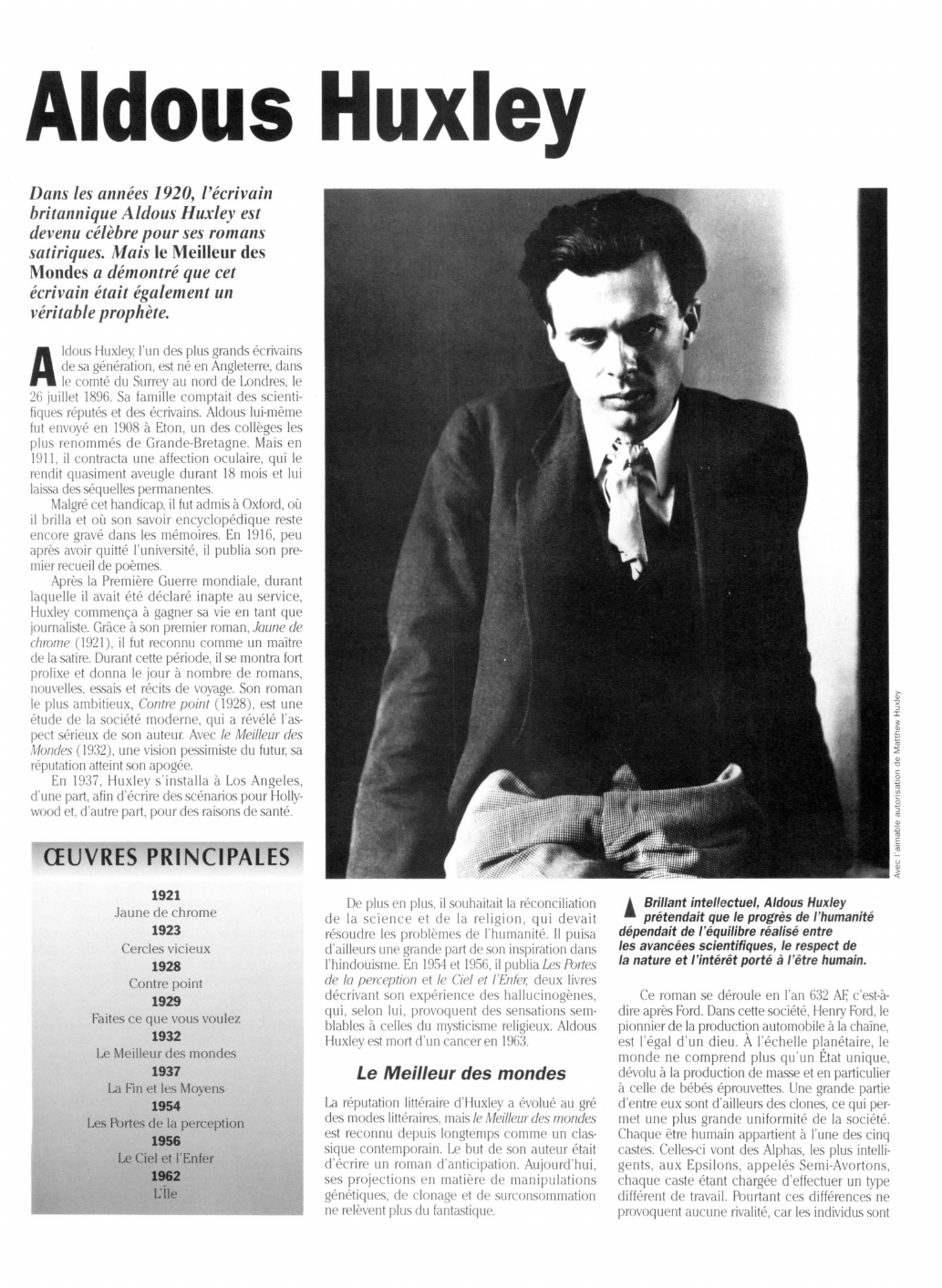 Prévisualisation du document Biographie Huxley