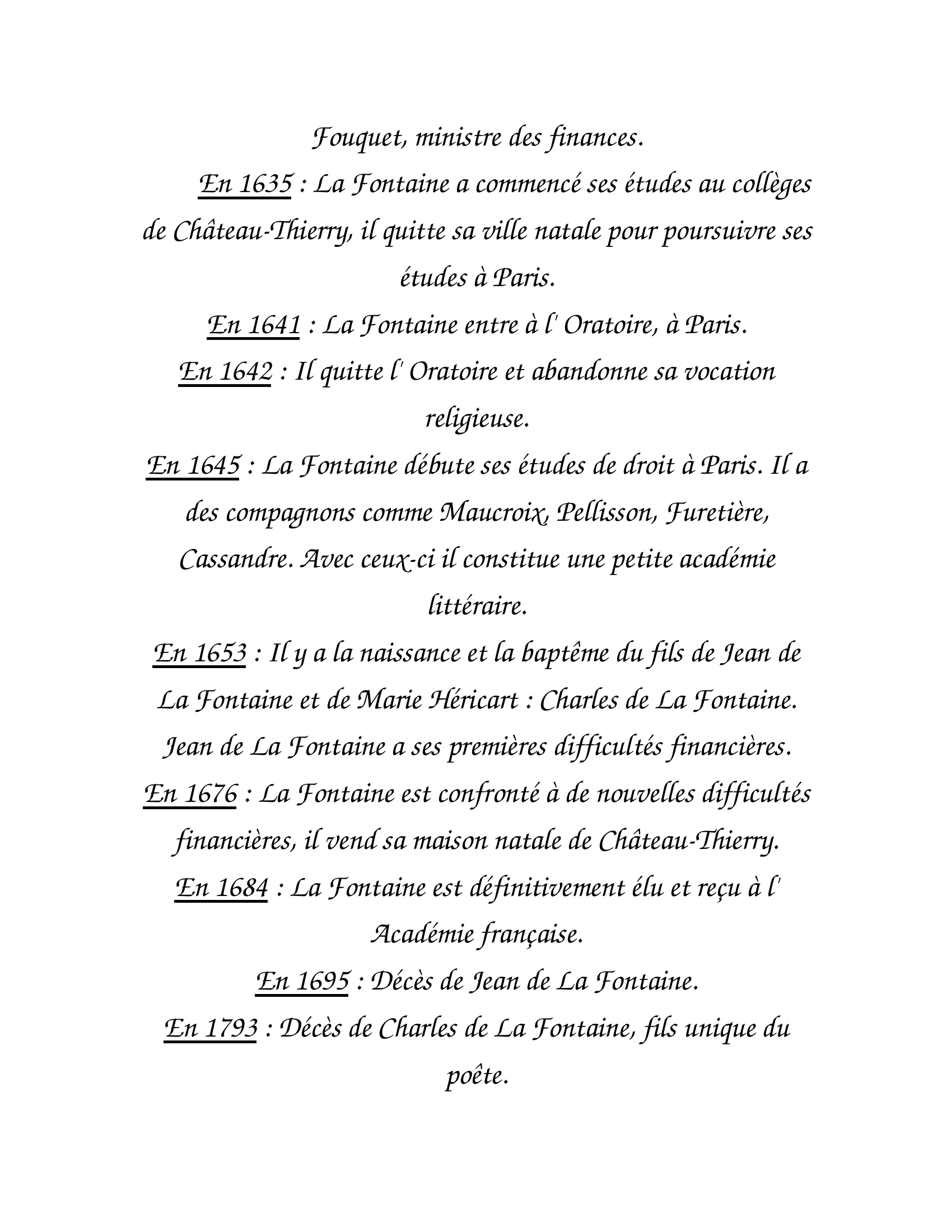Prévisualisation du document Biographie Jean de La Fontaine