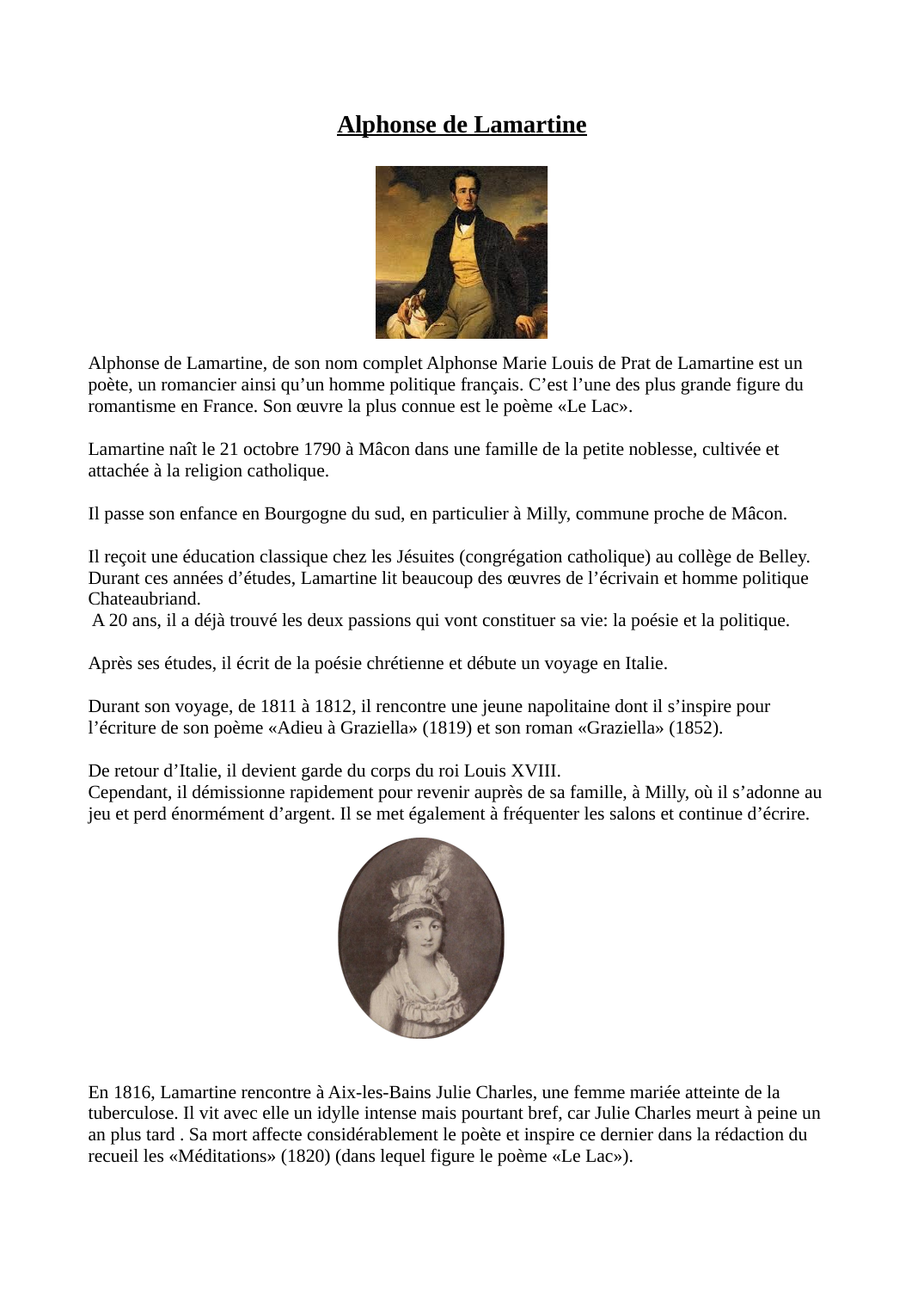 Prévisualisation du document Biographie Lamartine