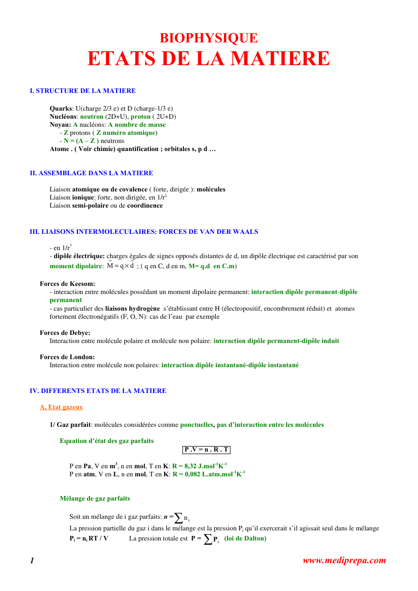 Prévisualisation du document BIOPHYSIQUEETATS DE LA MATIEREI.