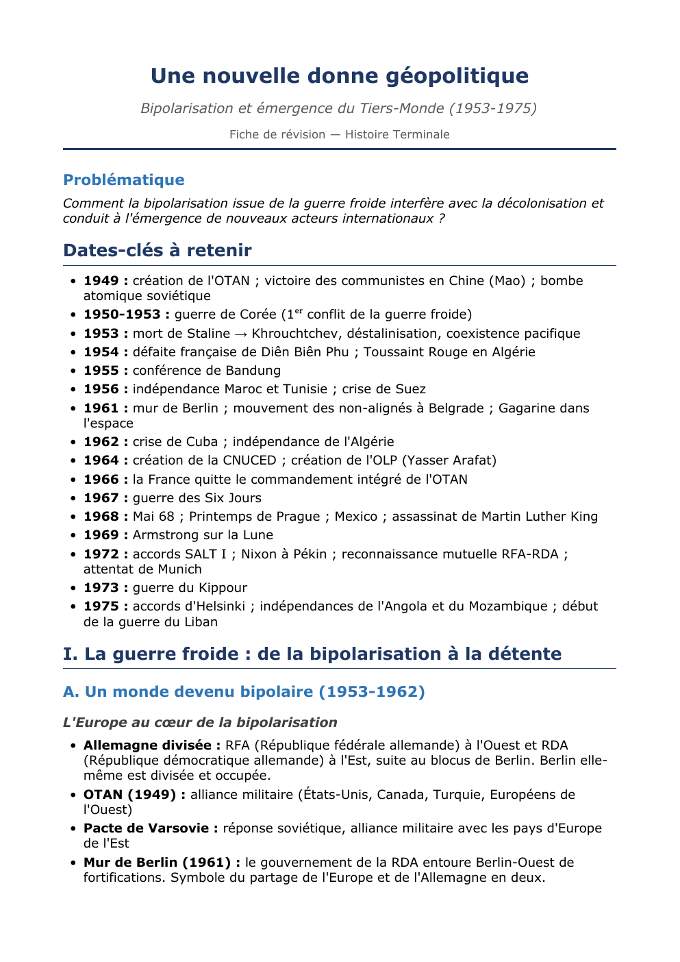 Prévisualisation du document Bipolarisation et émergence du tiers-monde.