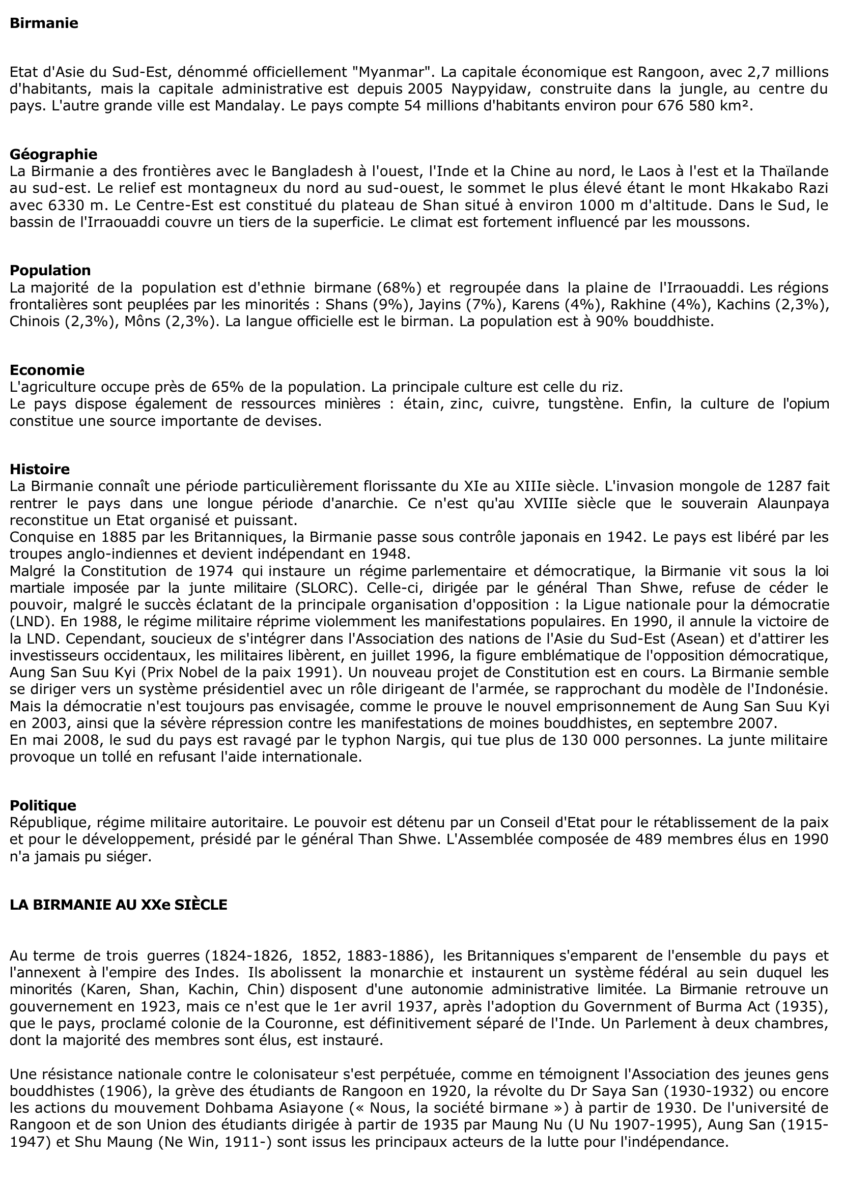 Prévisualisation du document Birmanie