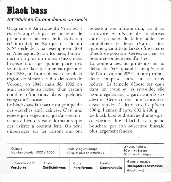 Prévisualisation du document Black-bass:Introduit en Europe depuis un siècle.