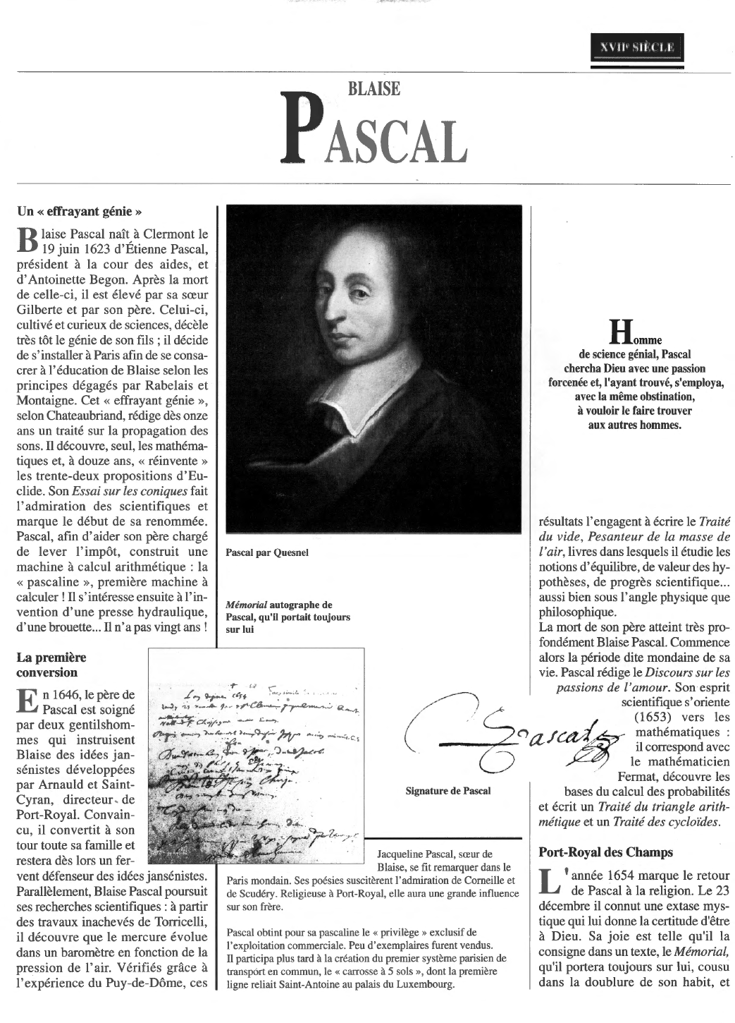 Prévisualisation du document Blaise Pascal