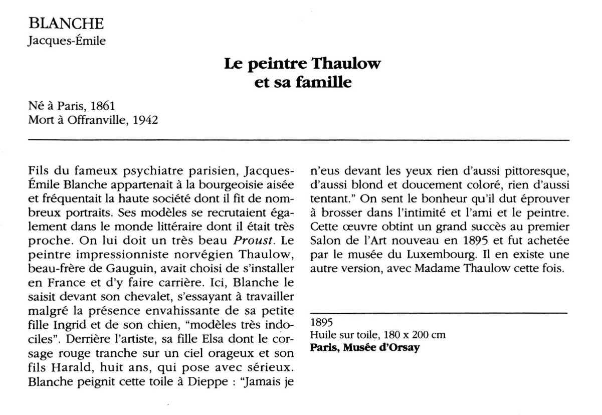 Prévisualisation du document BLANCHE Jacques-Émile : Le peintre Thaulow et sa famille