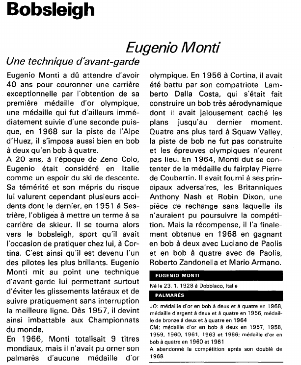 Prévisualisation du document Bobsleigh:Eugenio Monti (sport).