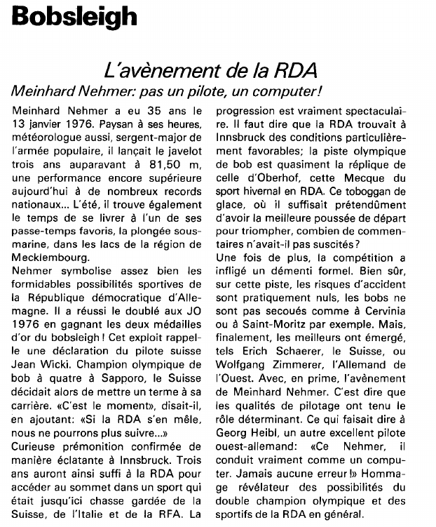 Prévisualisation du document Bobsleigh:L'avènement de la RDA (sport).