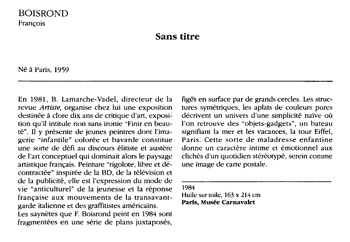 Prévisualisation du document BOISROND François : Sans titre