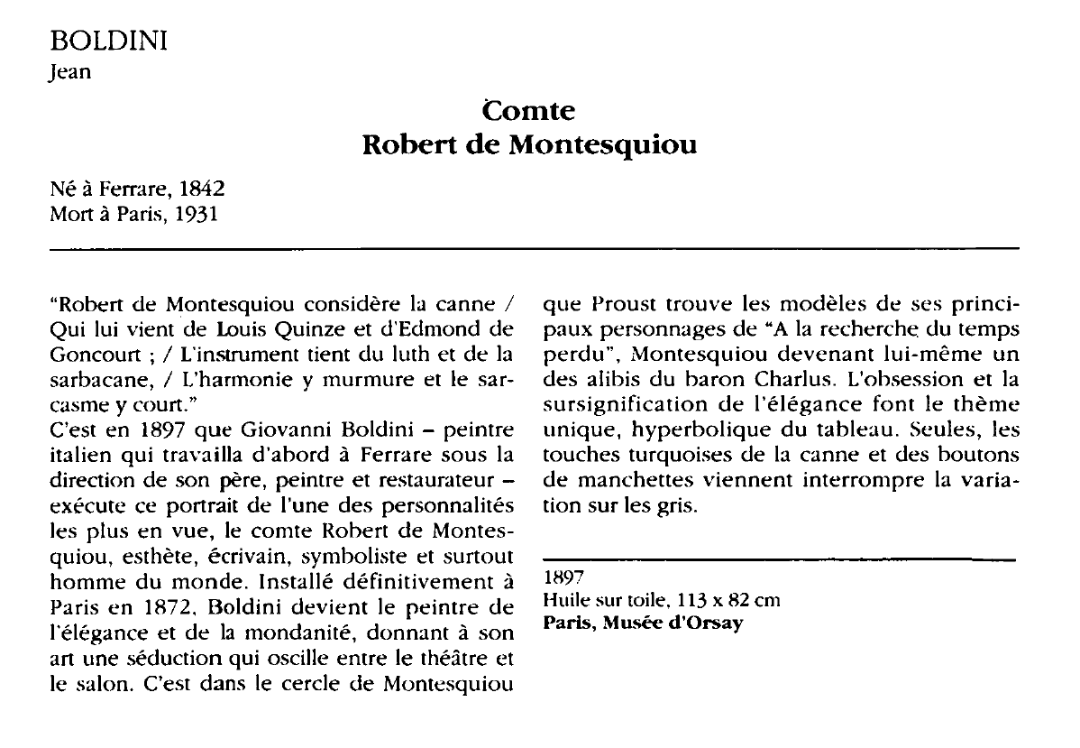Prévisualisation du document BOLDINI jean : Comte Robert de Montesquiou