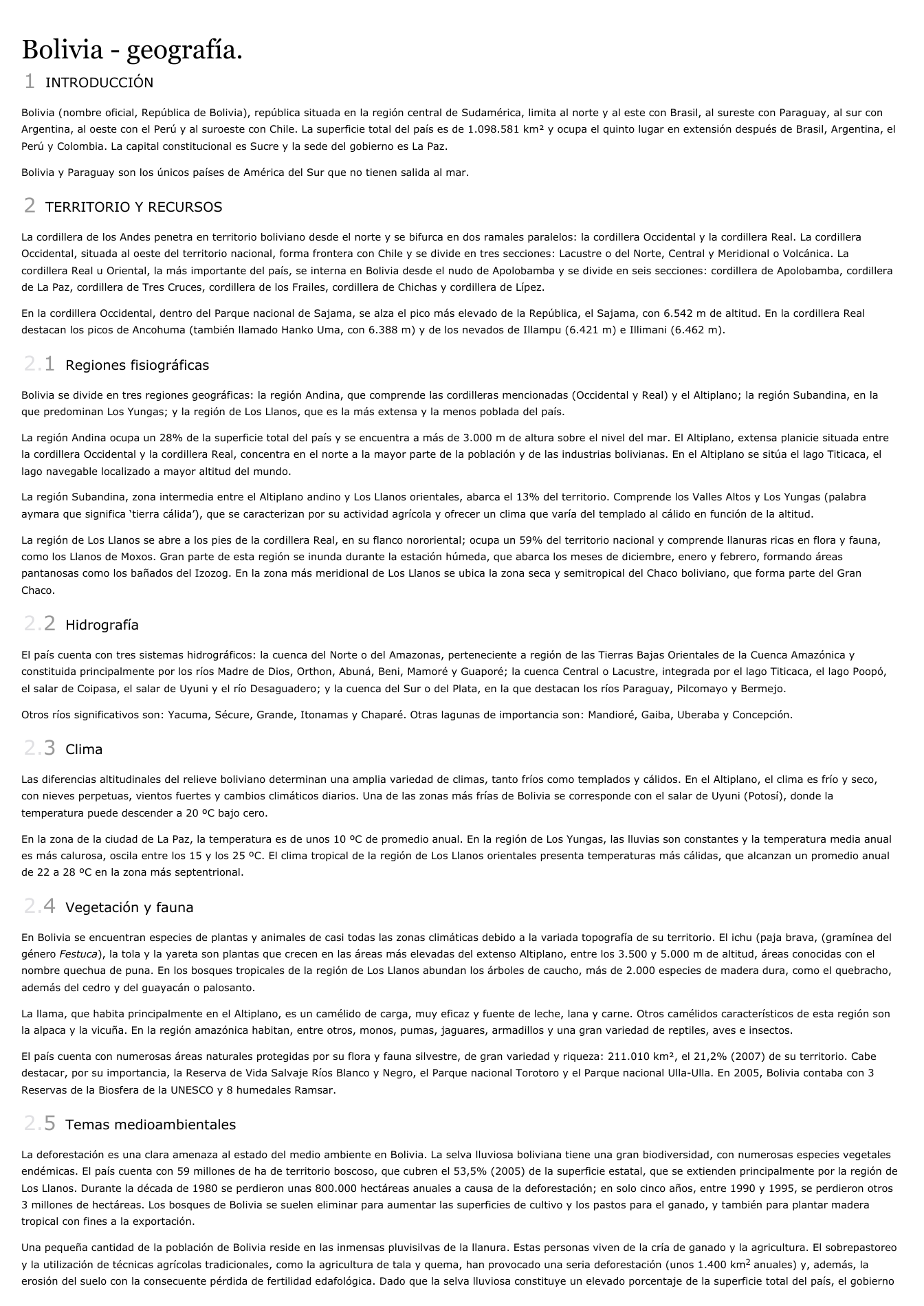 Prévisualisation du document Bolivia - geografía.