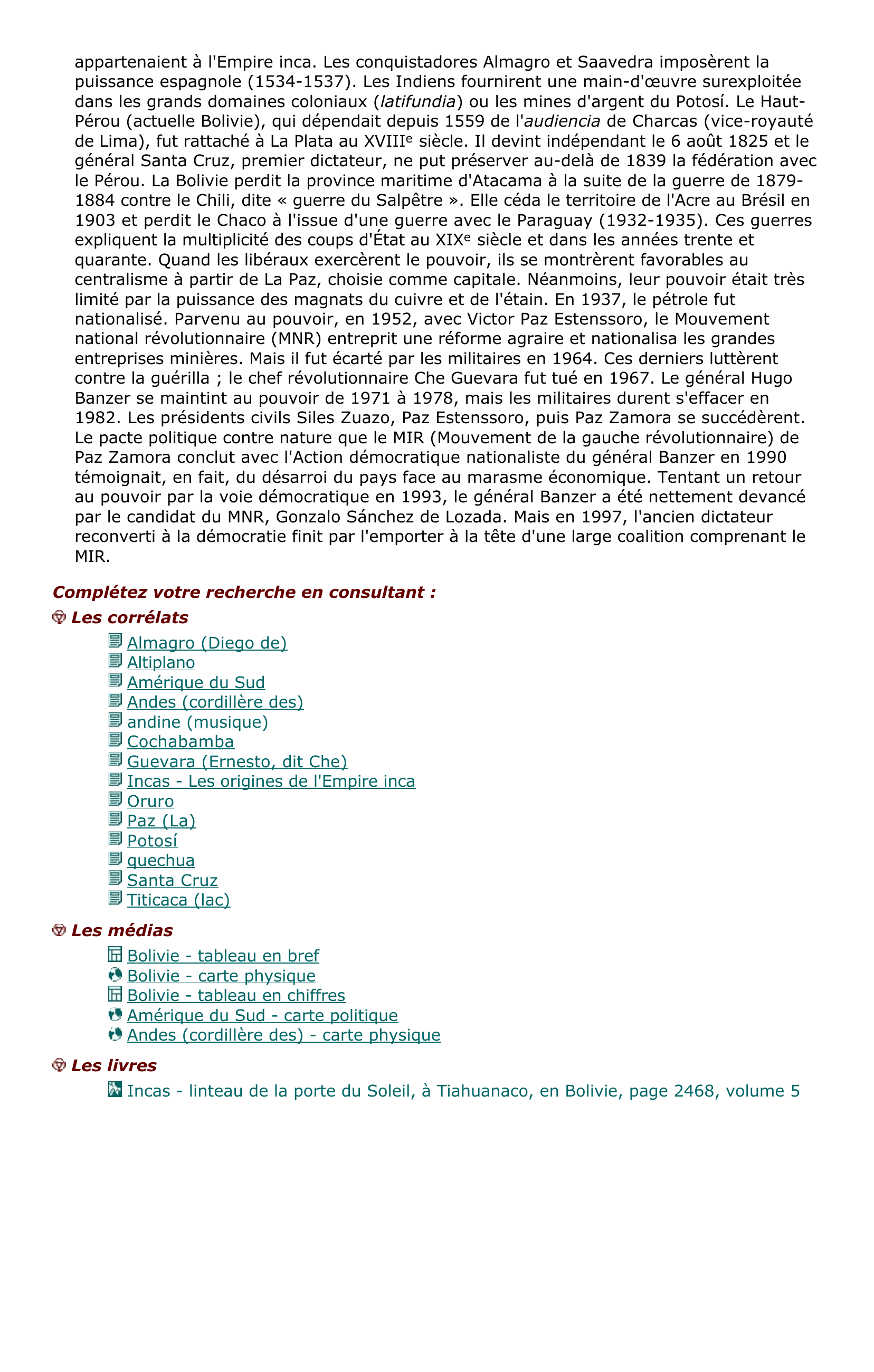 Prévisualisation du document Bolivie - encyclopédie.