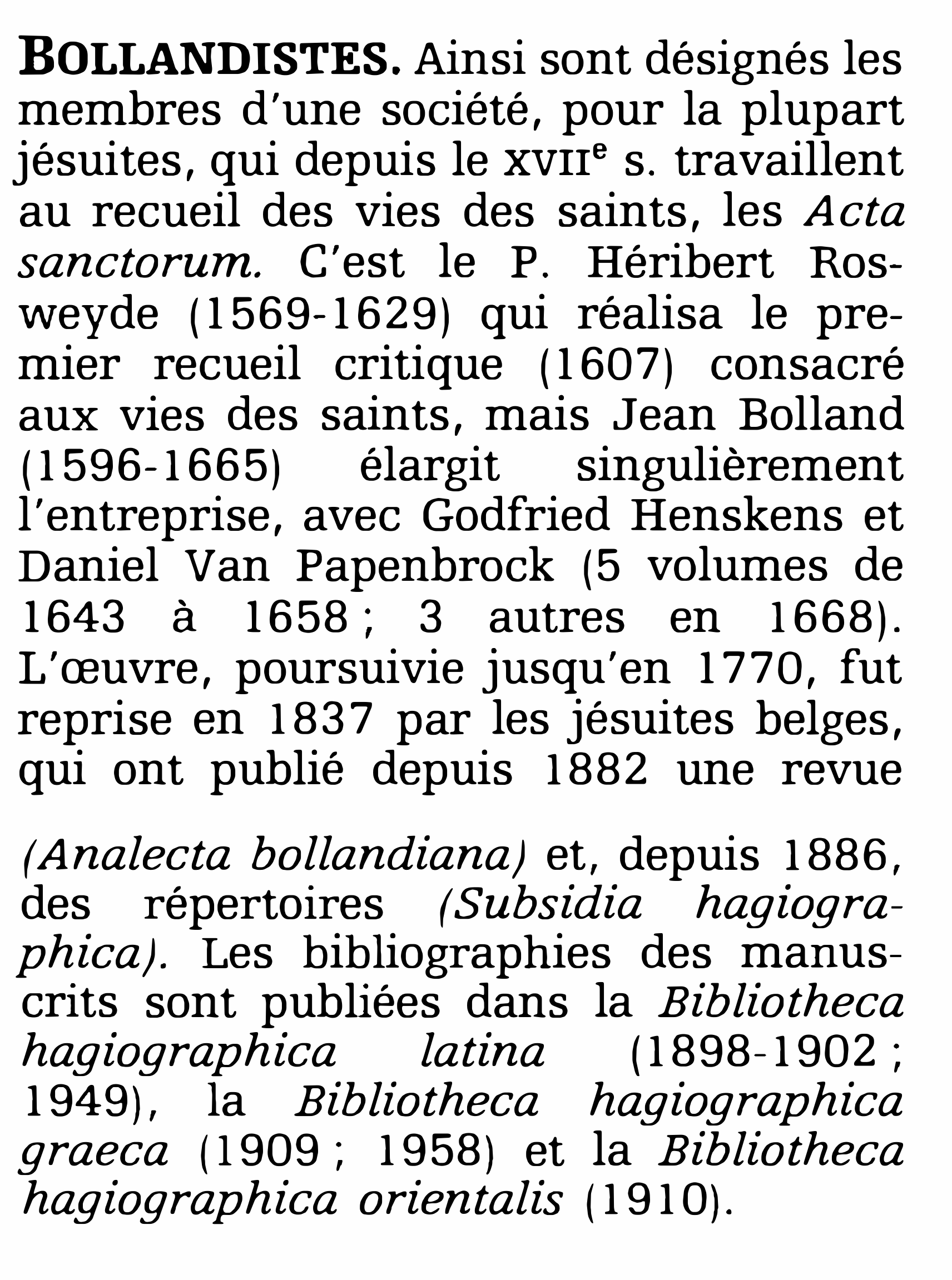 Prévisualisation du document BOLLANDISTES
