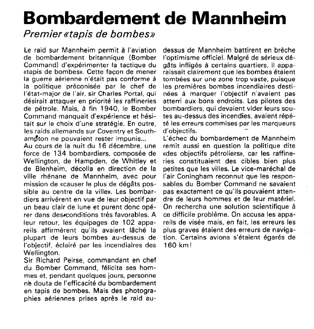 Prévisualisation du document Bombardement de Mannheim:Premier «tapis de bombes».