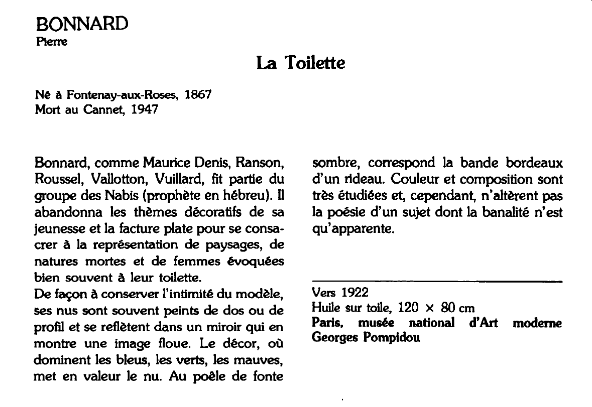 Prévisualisation du document BONNARD Pierre : La Toilette