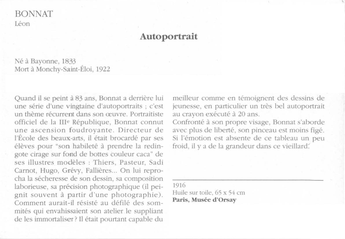 Prévisualisation du document BONNAT Léon : Autoportrait