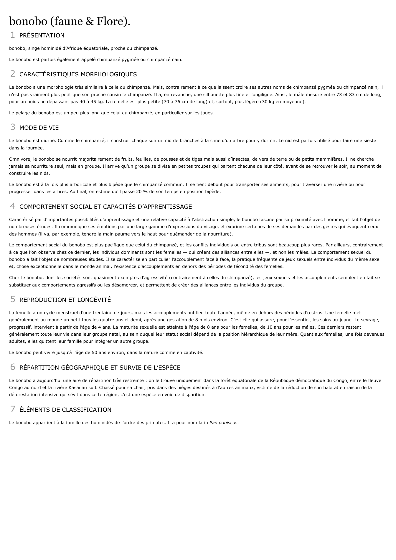 Prévisualisation du document bonobo (faune & Flore).