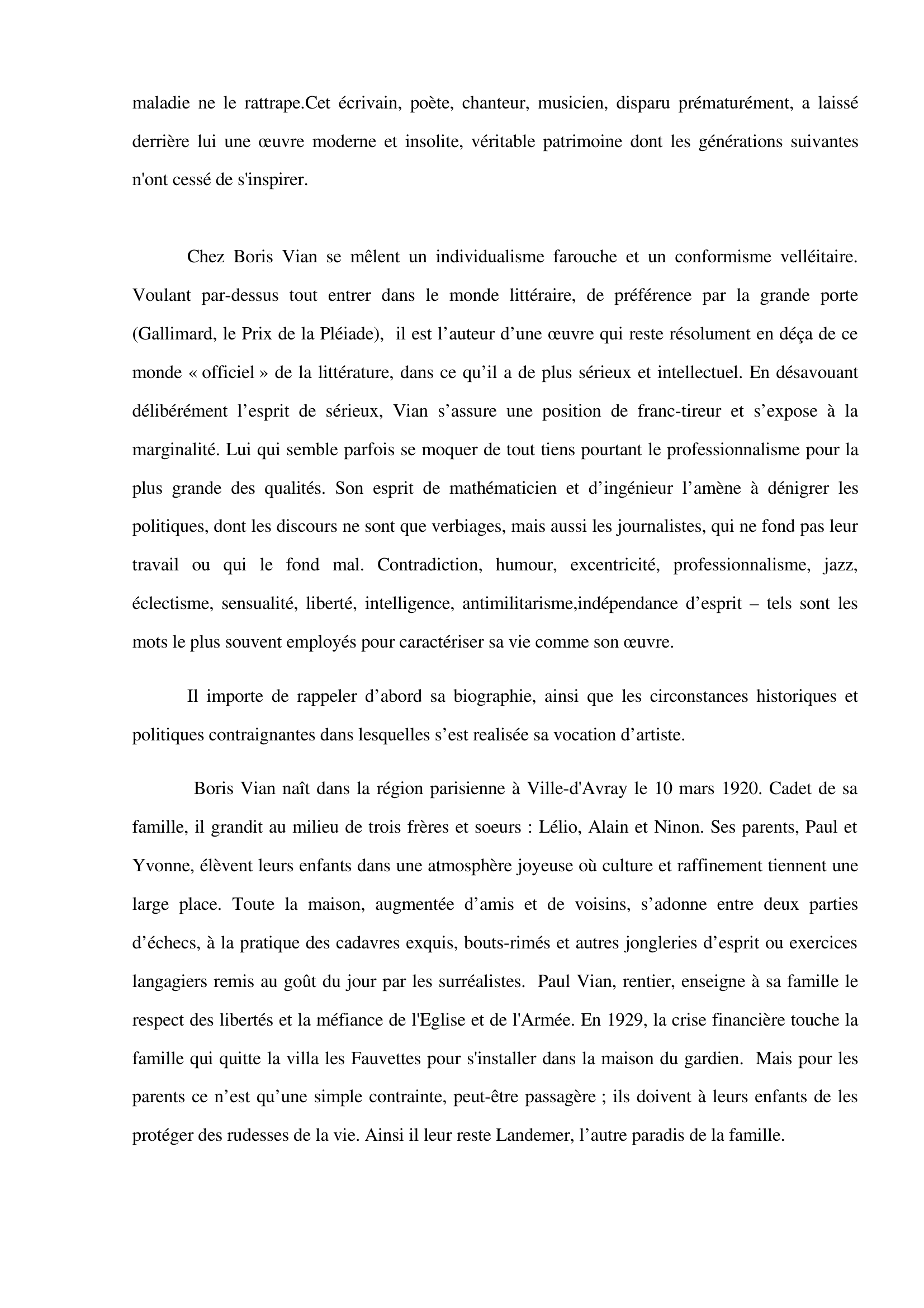Prévisualisation du document Boris Vian-le poete engage