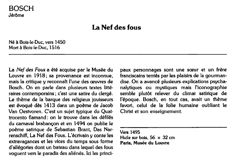 Prévisualisation du document BOSCHJérôme:La Nef des fous (analyse du tableau).